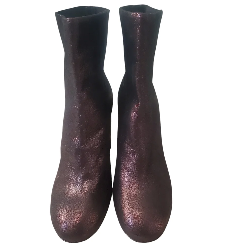 RAG & BONE New Agnes Metallic Copper Boot 40 EU Purple Black US 10